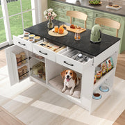 Isola cucina 3 cassetti - Xylo - 120x60x90cm bianco spazio animali