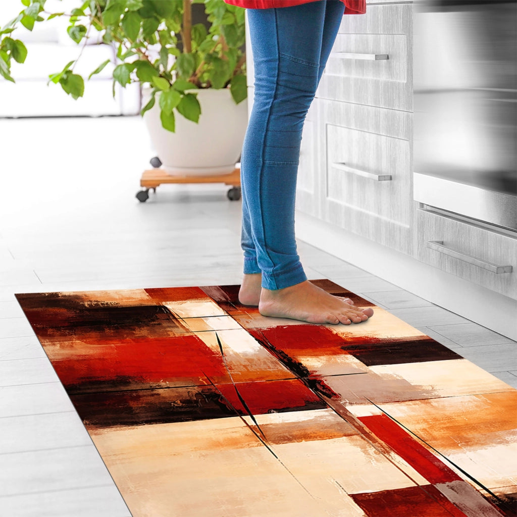 Tappeto da cucina antiscivolo, antimacchia passatoia multiuso 50x100 - Urban Rosso