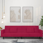 Divano Letto a 2 Posti con 2 Cuscini Rosso Vino in Vellutocod mxl 89964