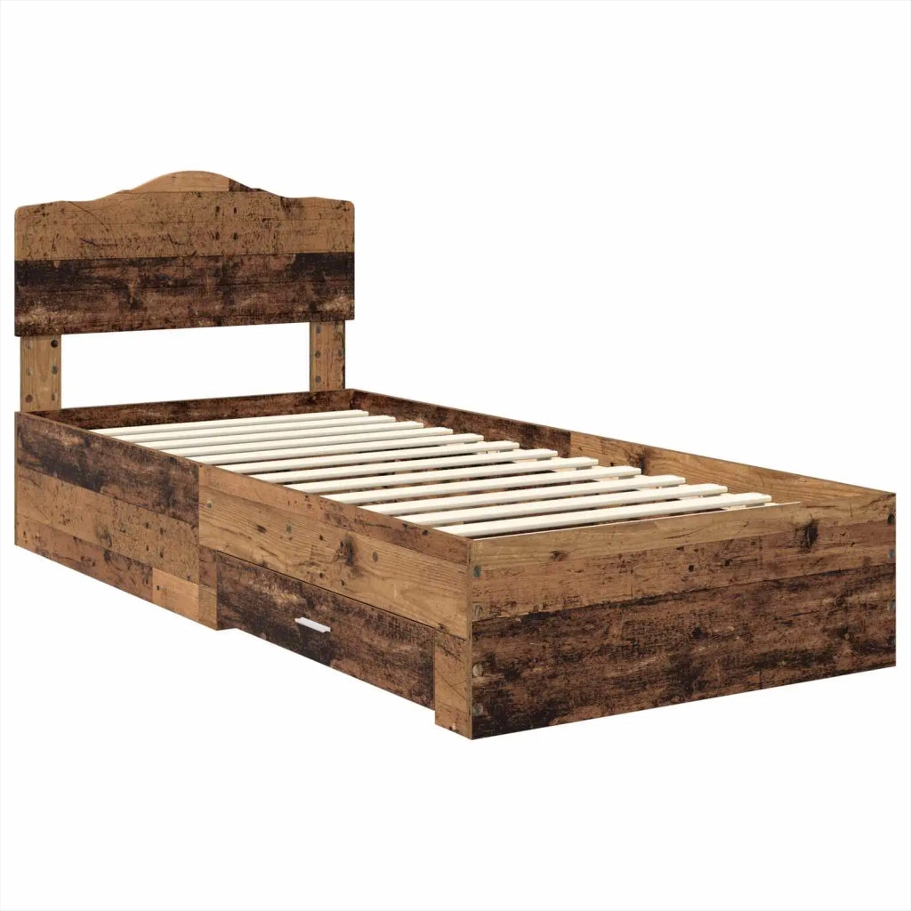 Struttura del letto Legno vecchio 90 x 190 cm Legno multistrato 3413254