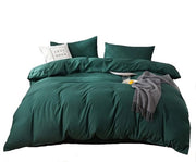 Set di biancheria da letto a microfibra 4 pezzi - 105 cm - morbido e respirante - verde scuro - copriletto 180 x 220 cm - lenzuolo 235 x 250 cm - cuscino 48 x 74 cm