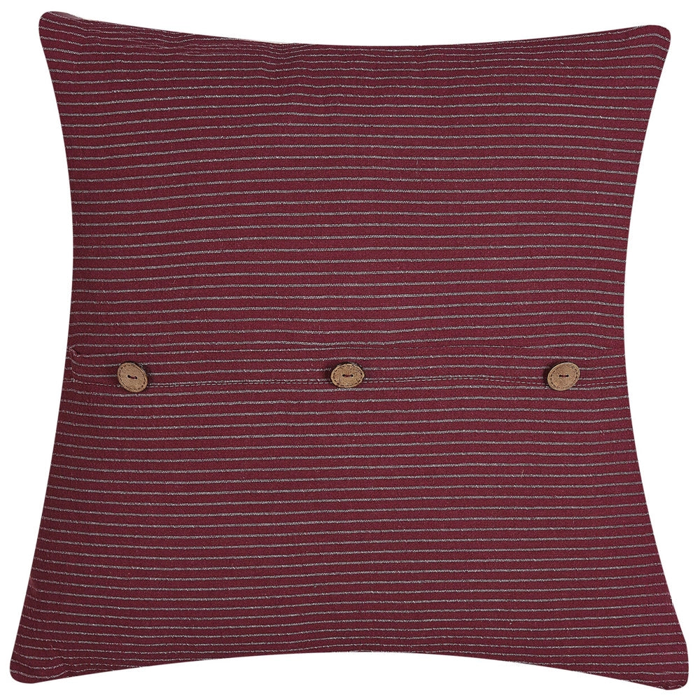 Set di 2 cuscini decorativi rossi 43 x 43 cm Bottoni a righe Cuscino per la casa Accessorio morbido per la casa