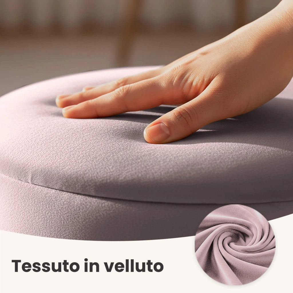 Panca imbottita con contenitore in velluto 80 cm BELLA Rosa Polvere