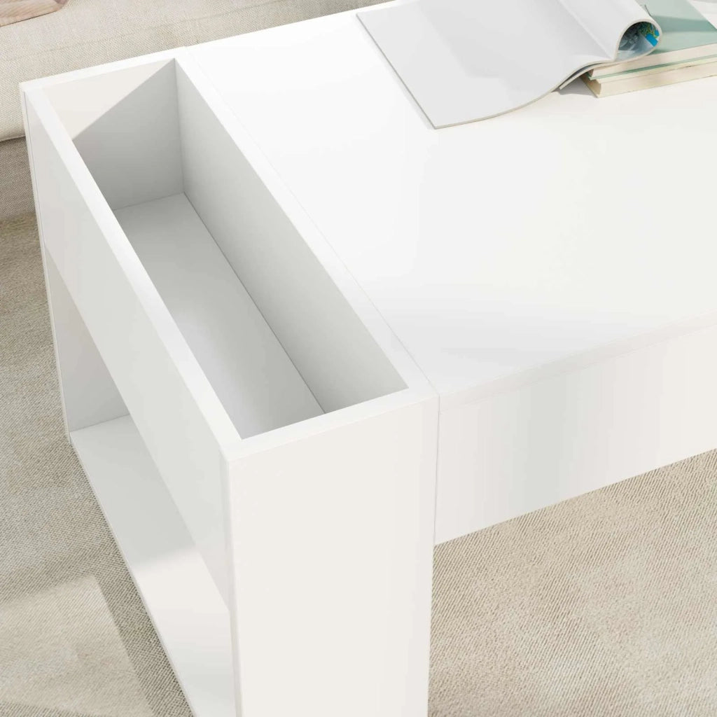 Tavolino da salotto | Tavolino da caff¨¨ | Tavolino da Soggiorno Bianco 110 x 50 x 41 cm Legno multistrato