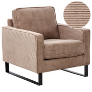 Poltrona in velluto a coste beige Soggiorno stile Moderno contemporaneo