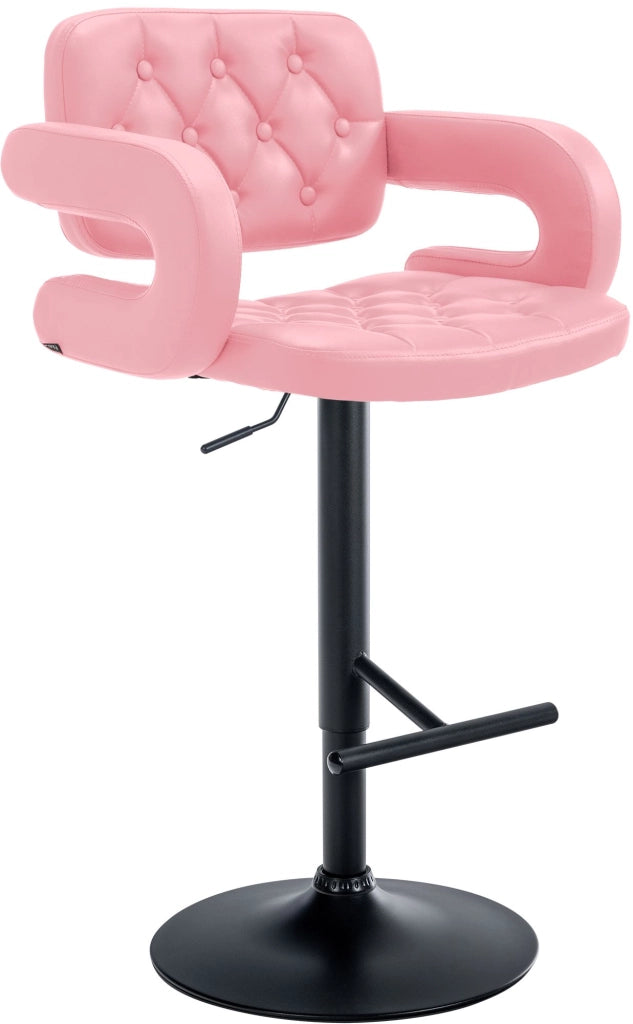 Sgabello Dublin in similpelle rosa,nero