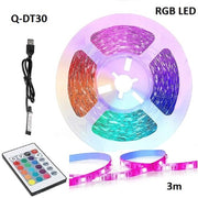 Trade Shop - Striscia Led Rgb Usb 3 Metri Con Telecomando Q-dt30 5050 5v Ip67 Impermeabile -