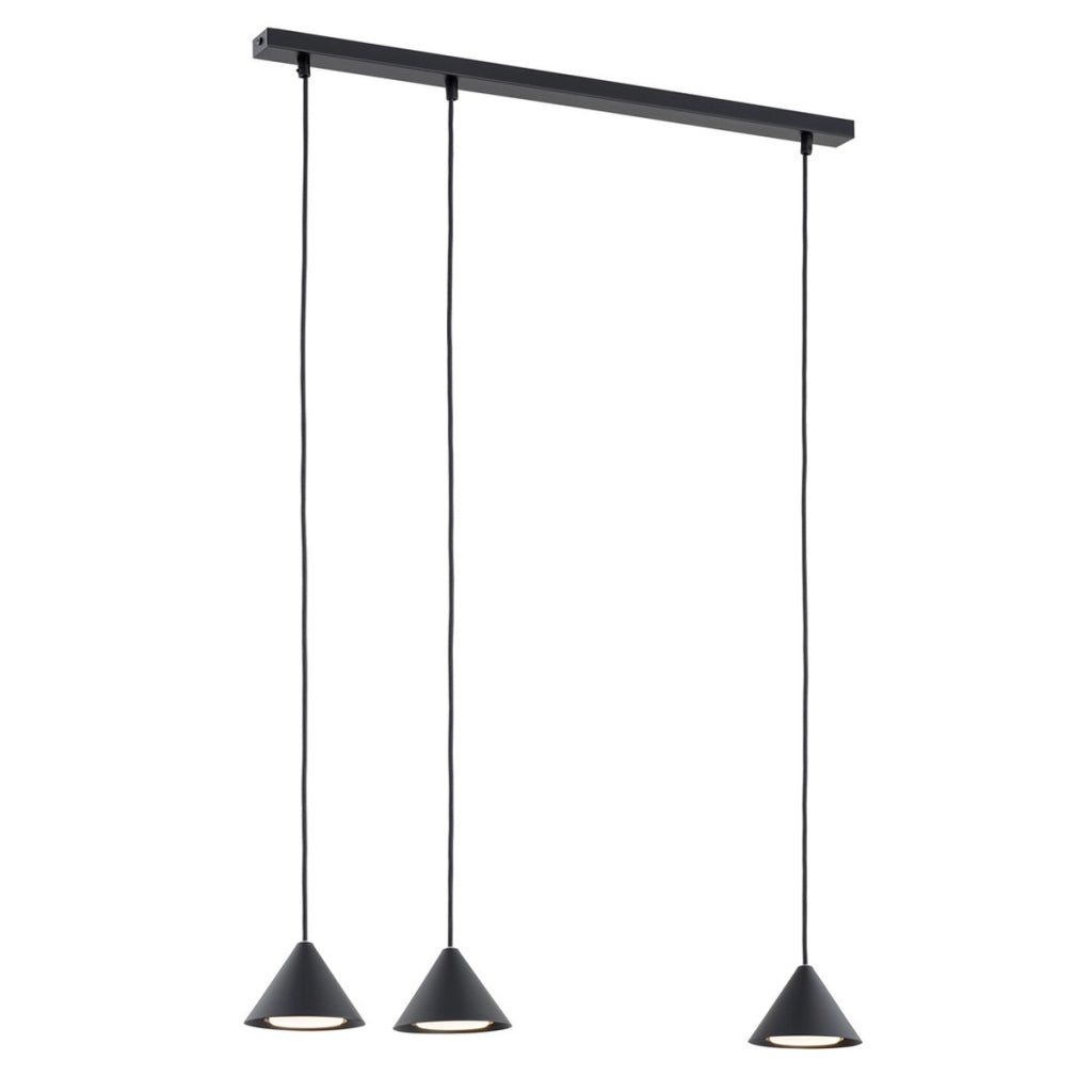 Lampada a sospensione ELIT 3 in acciaio nero opaco