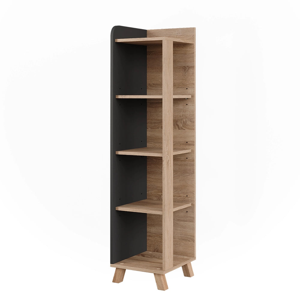 Vicco Mensola da bagno Sonoma/antracite 30 x 128 cm con 4 scomparti