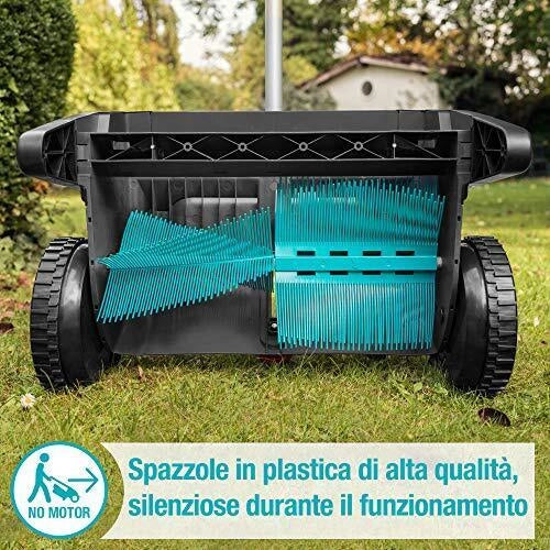 Gardena 3565-20 Raccoglitore di Foglie ed Erba a Spinta 49 cm regolazione altezza 8.19 Kg colore Nero Blu Argento