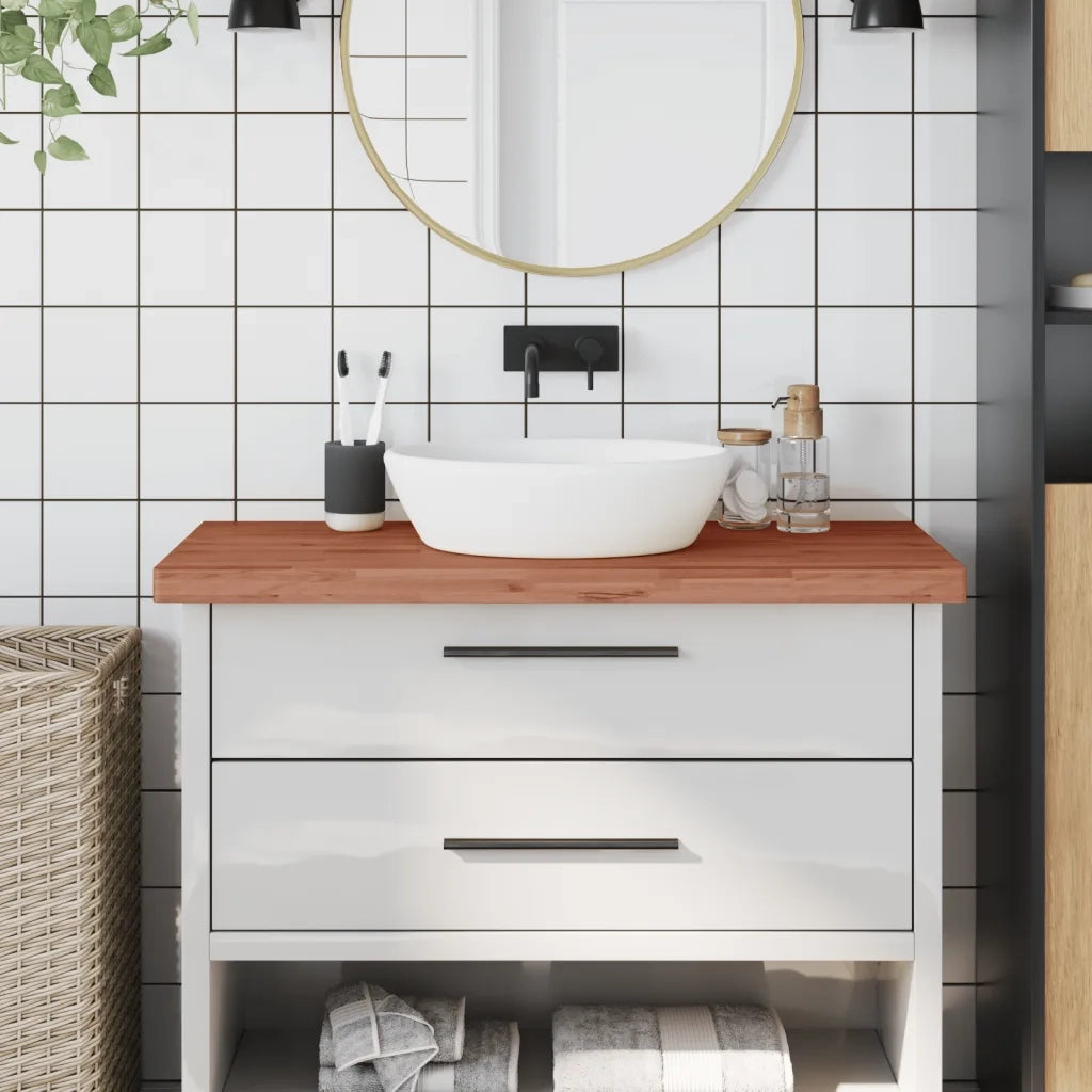 Piano Bagno 100x60x4 cm in Legno Massello di Faggiocod mxl 107800