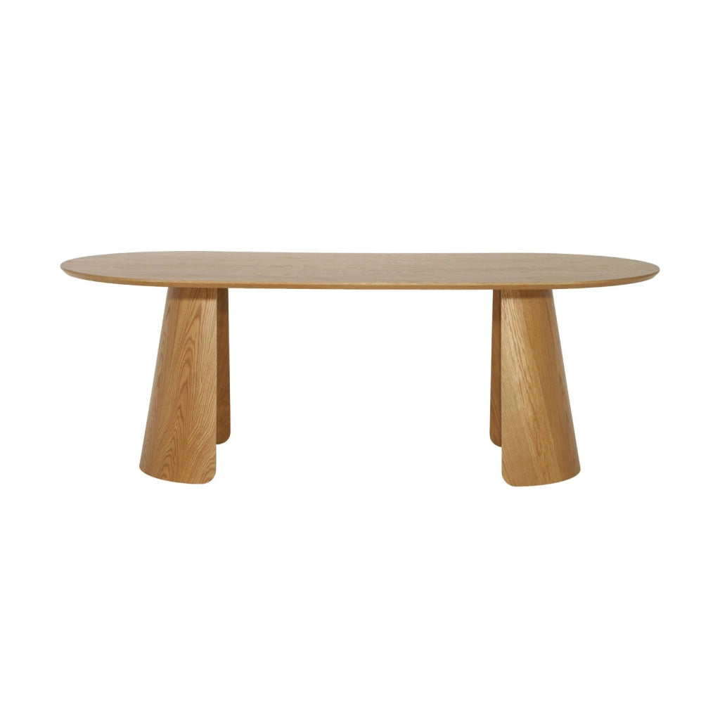 Tavolo da pranzo ovale decorato in legno, 8 posti, quercia