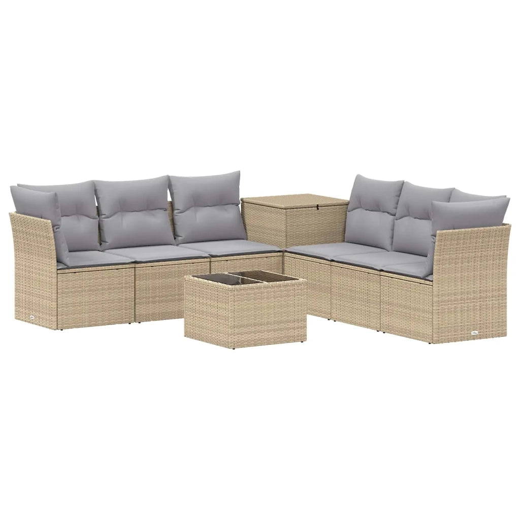 Set di divani 8 pz Beige e Grigio Chiaro 3448285