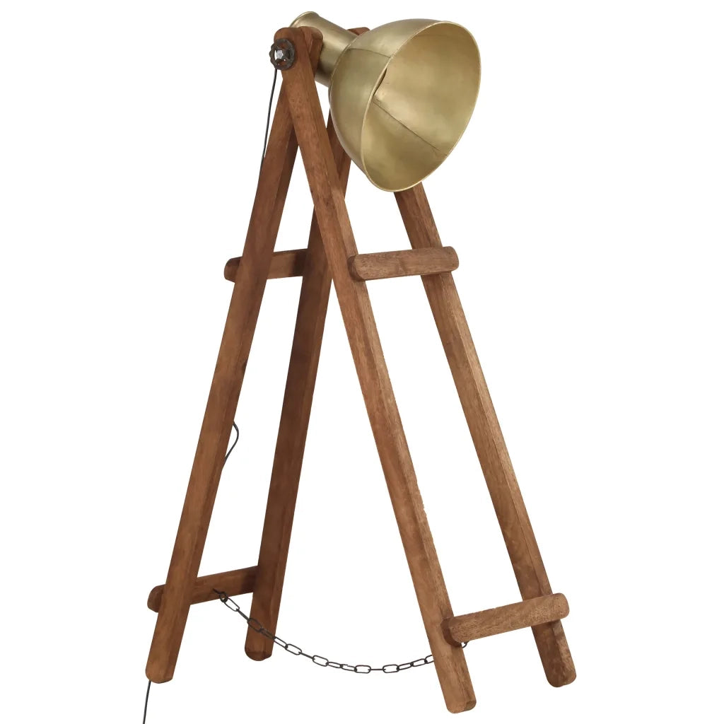 Lampada da Pavimento Ottone E27 in Legno Massello di Mango CFW5681535