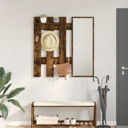 Appendiabiti a muro con specchio Rovere fumé 100 x 10 x 100 cm 874511