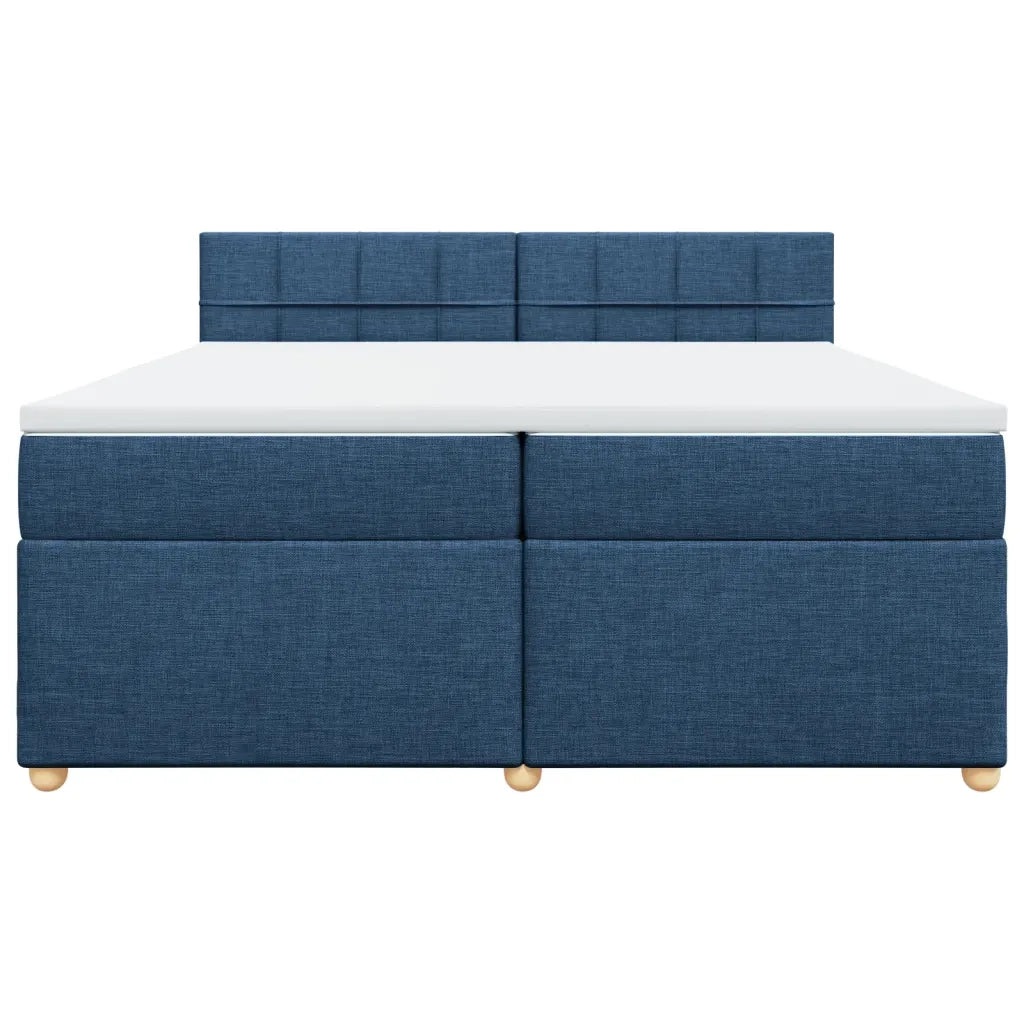 Giroletto a Molle con Materasso Blu 200x200 cm in Tessuto