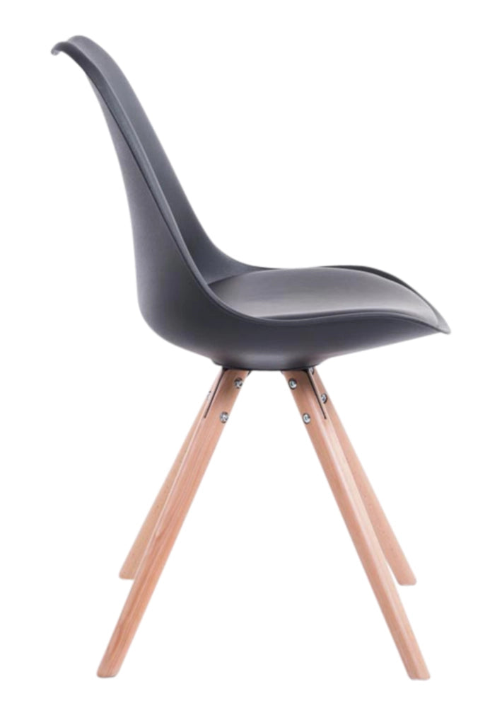 Set di 4 sedie Toulouse in ecopelle rotonde nero,natura