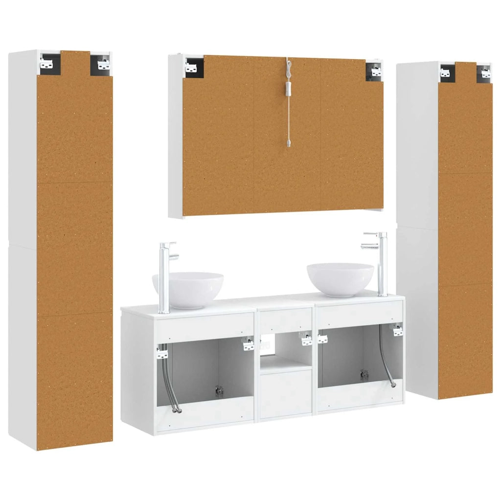 Set di mobili per il bagno 6 pcs Bianco 3407215