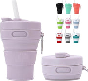10 pezzi di Bicchieri per Caffè in Silicone Opacos, 15 oz (450ml), in Viola, Riscaldabili, Impermeabili, Reutilizzabili, adatti per Ufficio, Palestra e Attività all'Aperto
