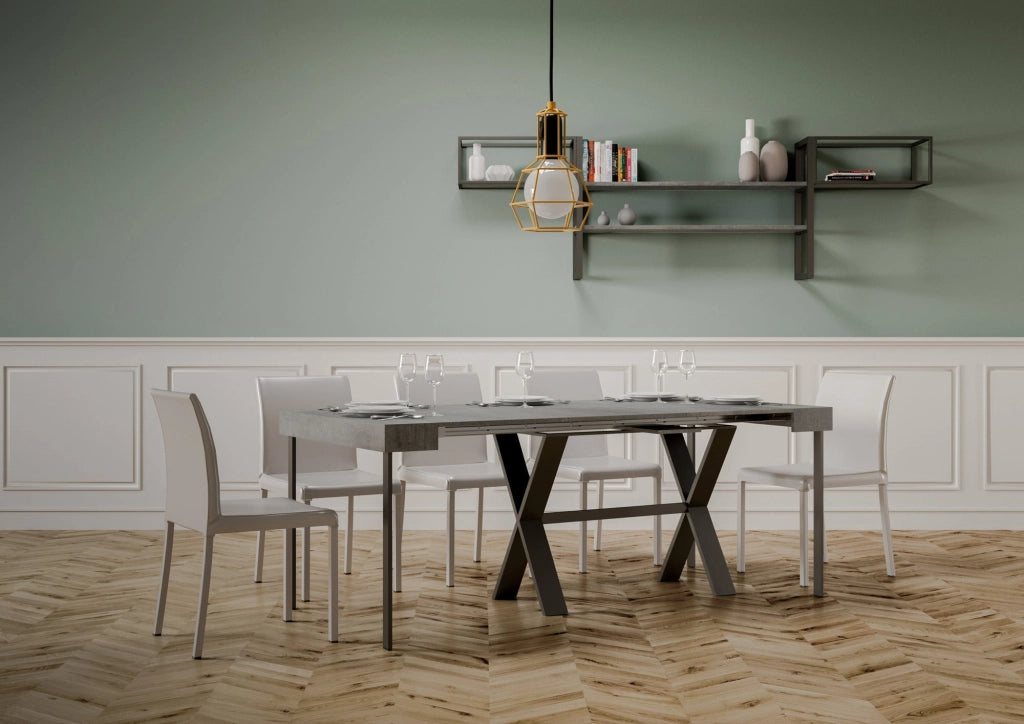 Consolle Allungabile 90-300x40x77 cm in Nobilitato Grigio