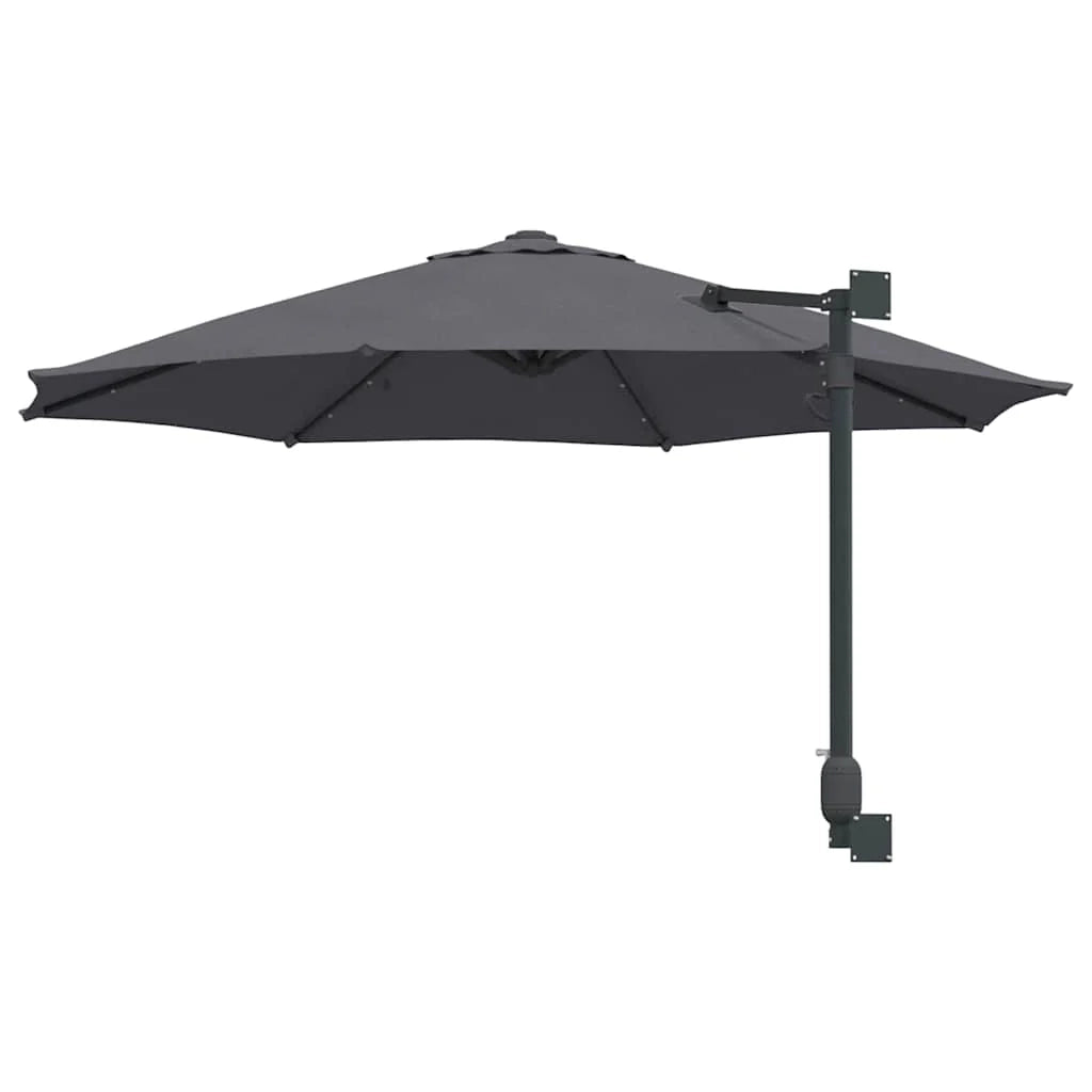 Moderno ombrellone da giardino inclinabile 248 x 248 x 148 cm con elegante illuminazione LED ambientale in poliestere antracite 02_0058644