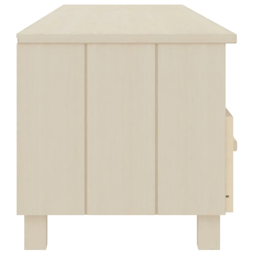 Mobile TV multimediale scaffale TV credenza mobile TV sala da pranzo soggiorno camera da letto HAMAR miele 158 x 40 x 40 cm legno massello di pino marrone 02_0027636