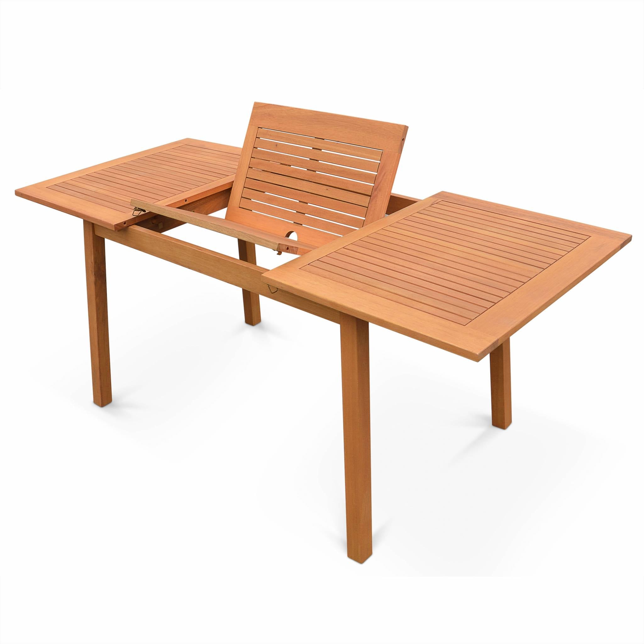 Tavolo da giardino rettangolare allungabile in legno, 6 a 10 posti,