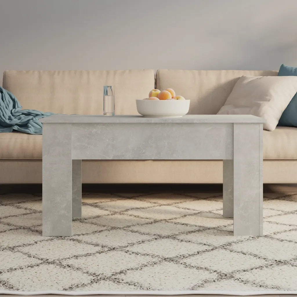 Tavolino Salotto Grigio Cemento 101x49x52 cm Legno Multistrato 809687
