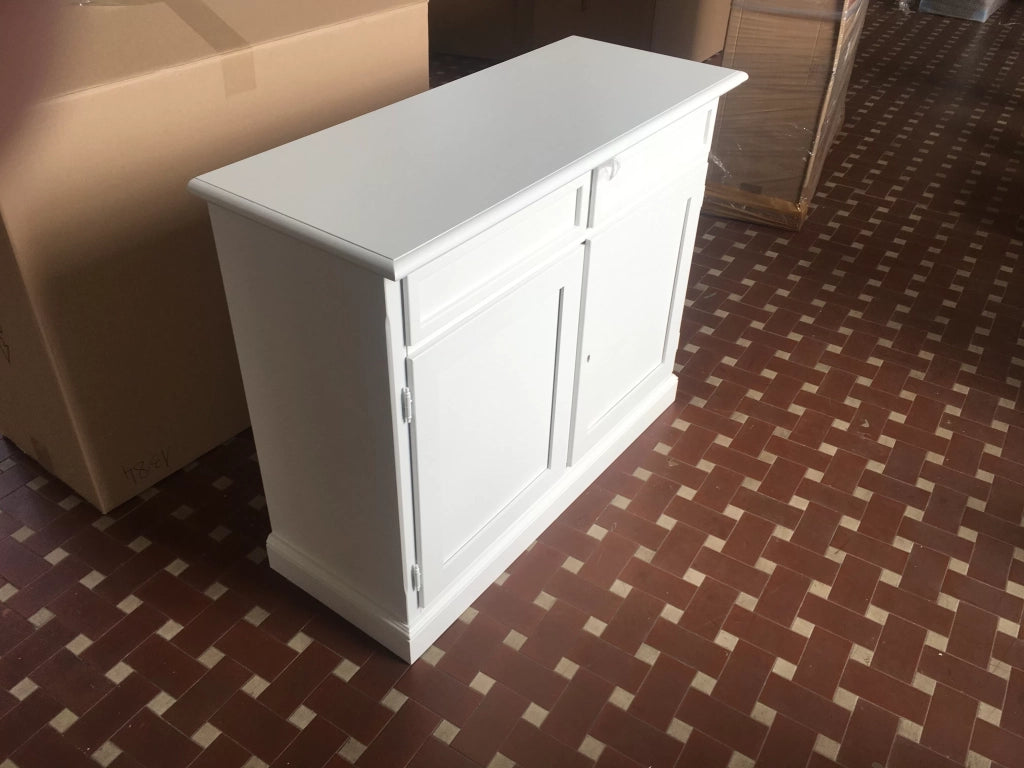 Madia credenza 2 porte arte povera in legno bianco 105x42x85 (1384) - Mobili 2G