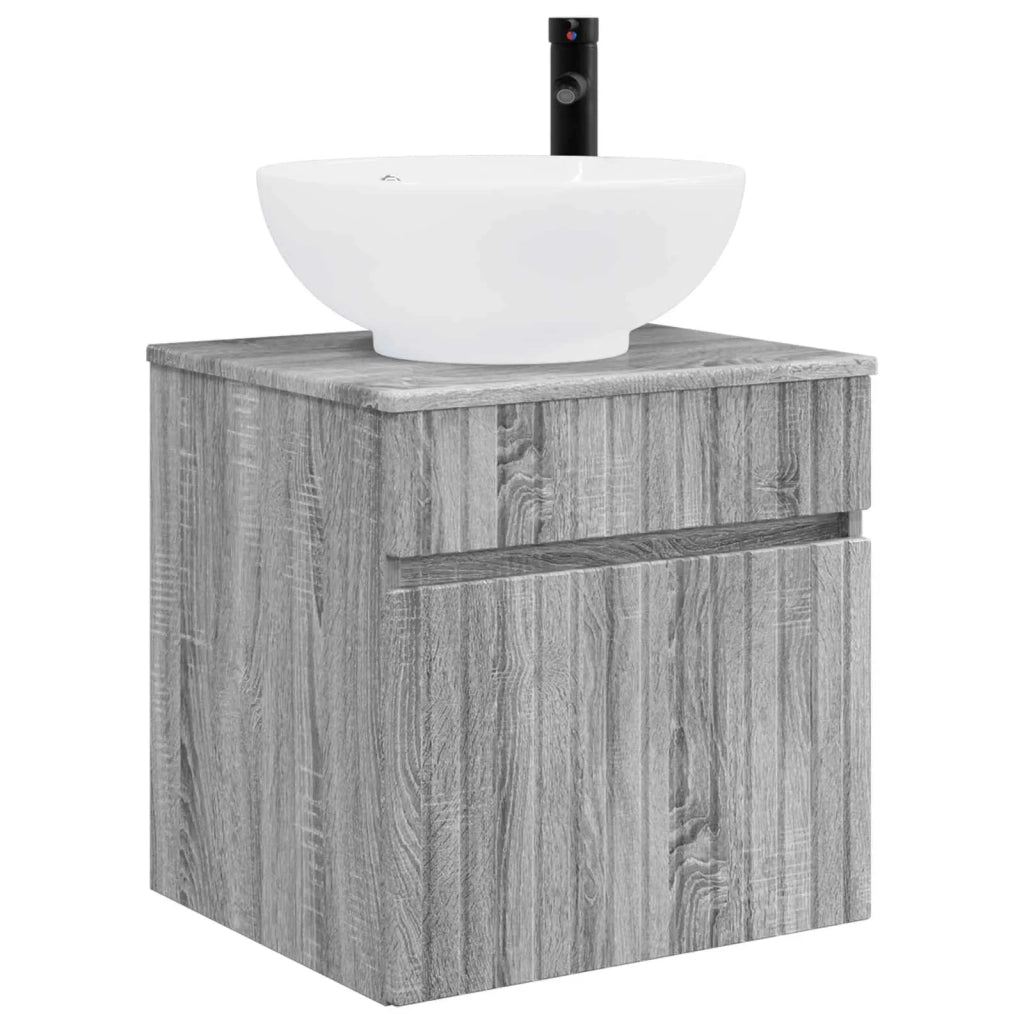 Set di Armadi da Bagno 4 pz Sonoma grigio Legno ingegnerizzato 3406628
