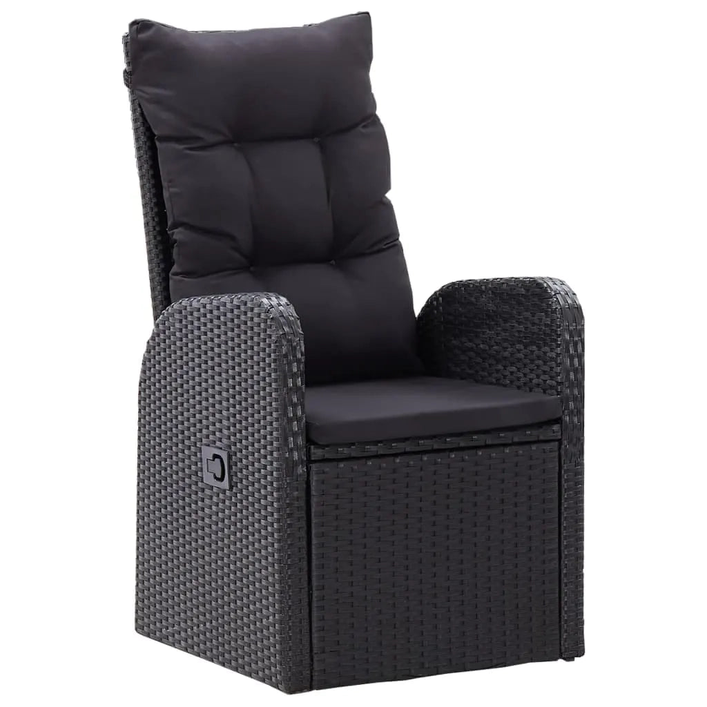 Set Mobili da Pranzo per Giardino 7 pz con Cuscini Nero cod mxl 43552