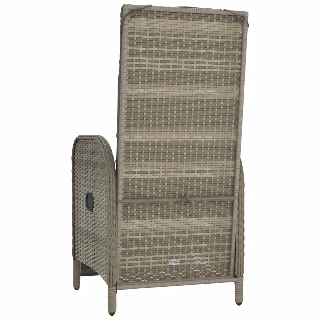 Sedie Reclinabili da giardino con Cuscini 2 pz | Sedie da Esterno Polyrattan Grigie