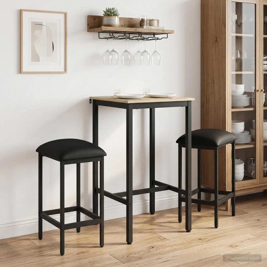 Sgabello da bar 2 pcs Nero 40 x 32 x 64 cm Legno ingegnerizzato 8006162