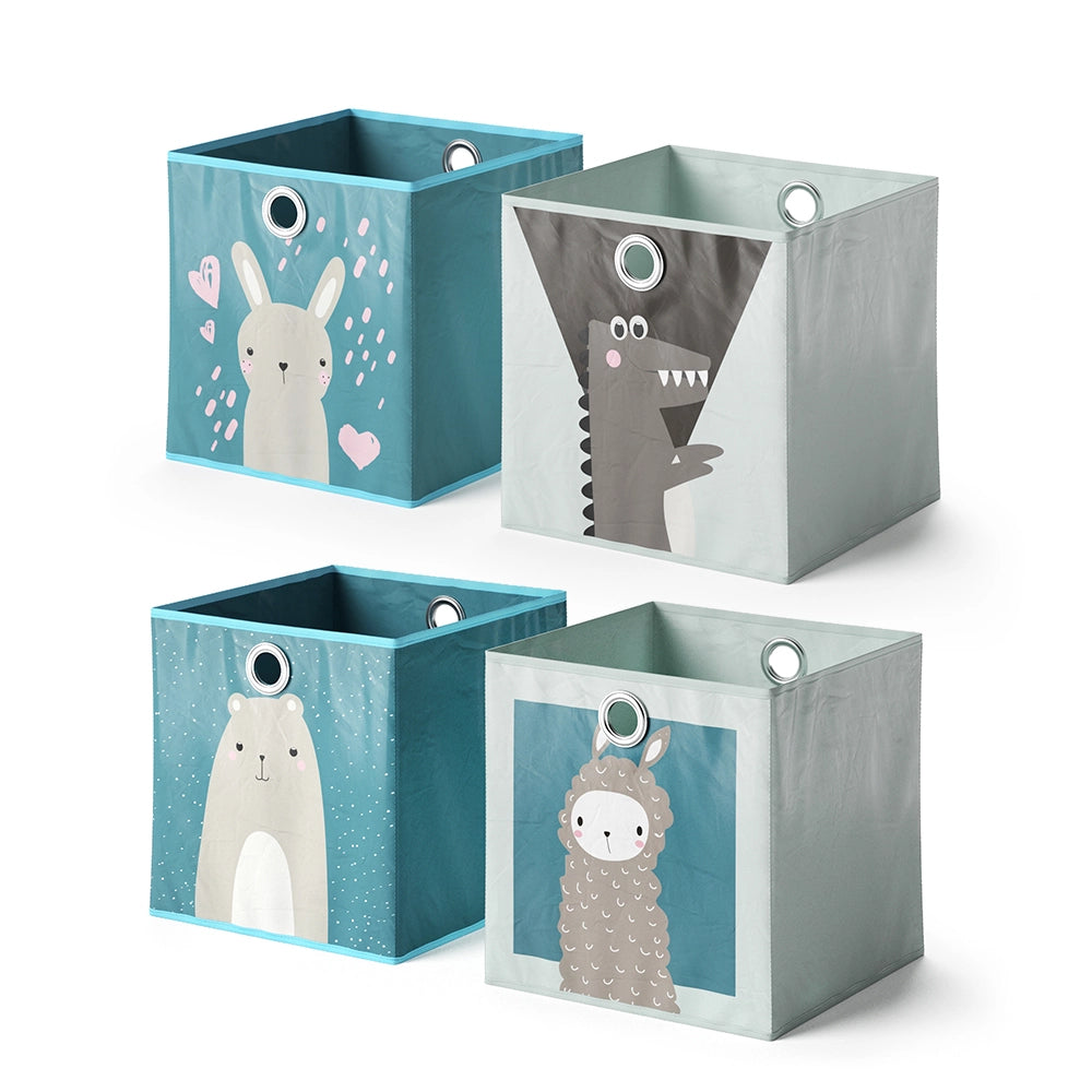 Vicco Scatola pieghevole Grigio-blu 30 x 30 cm Set di 2