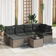 Set di SofÃ  da Giardino da 6 Pezzi con Cuscini Rattan Nero