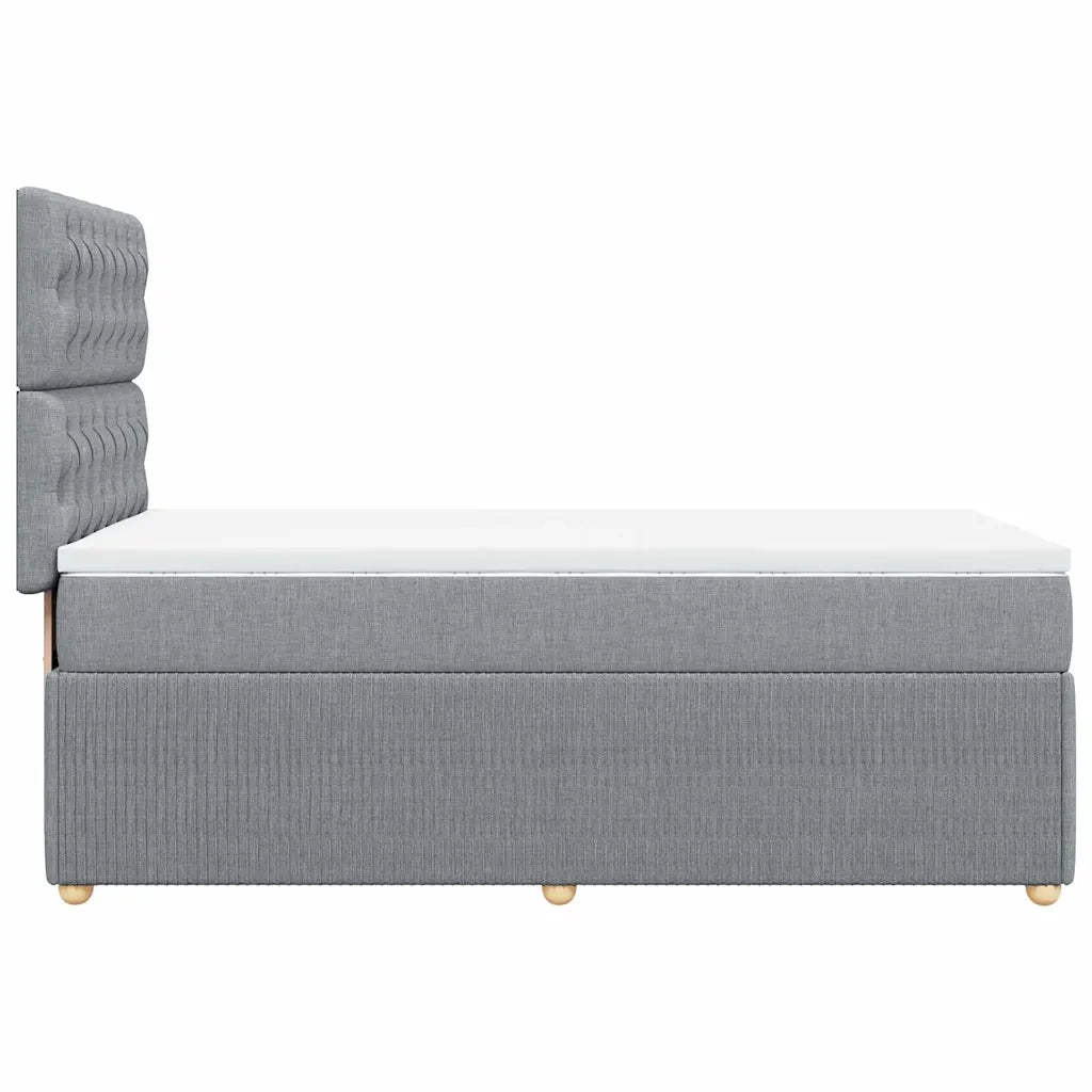 Giroletto a Molle con Materasso Grigio Chiaro100x200 cm Tessuto
