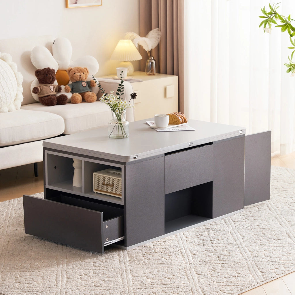 TAVOLINO DA CAFFÈ SALISCENDI 100x51x47 cm Grigio in truciolare, 3 cassetti