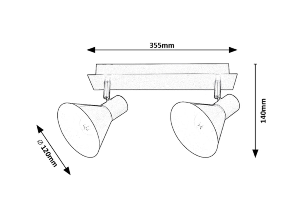Faretto parete/soffitto Alvaro 2xE14 nero oro Rabalux
