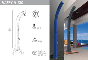 Doccia Solare In Resina Happy Con Lavapiedi Colore Antracite Cv-H120/7016