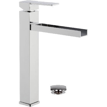 Miscelatore lavabo alto a cascata design moderno remer qubika