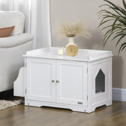 ARMADIETTO LETTIERA PER GATTI 86x48x52 cm MDF Bianco