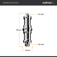 Walimex Set 4 adattatori spigot 5/8" con filettatura da 3/8" e 1/4" - per collegamento accessori fotocamere e stativi - Fotografia in studio