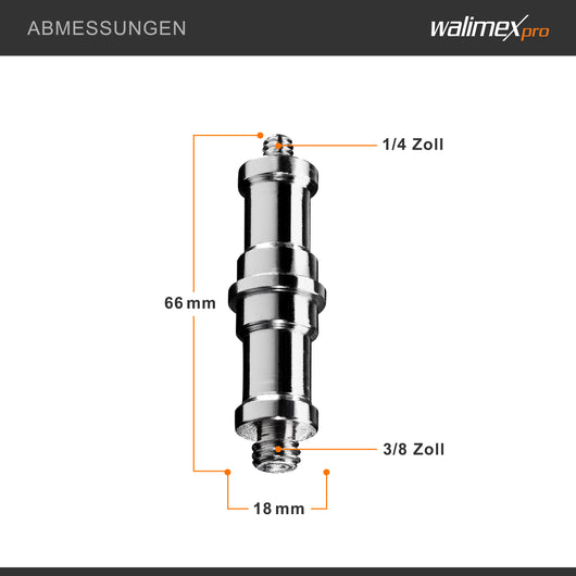 Walimex Set 4 adattatori spigot 5/8" con filettatura da 3/8" e 1/4" - per collegamento accessori fotocamere e stativi - Fotografia in studio