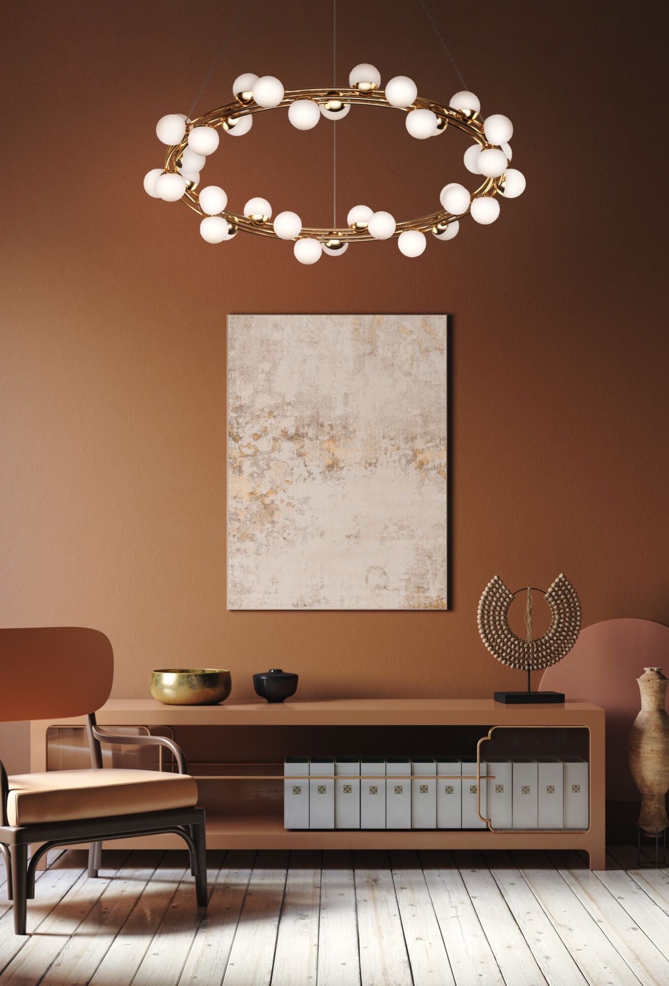 Lampada pendente Modern in Metallo Tessara Oro