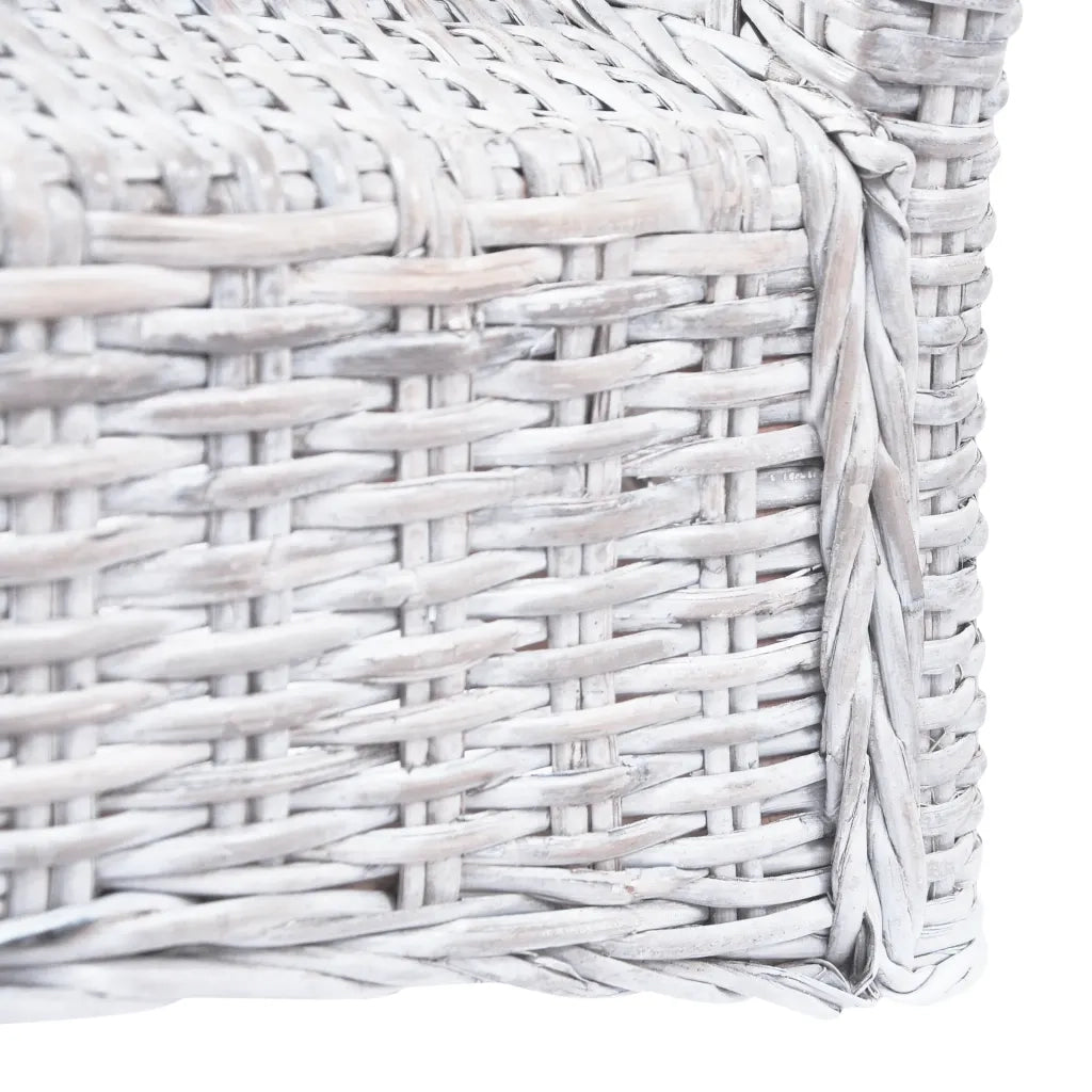 Sedie da Pranzo 2 pz Marrone Chiaro in Rattan Kubu e Mogano 246654
