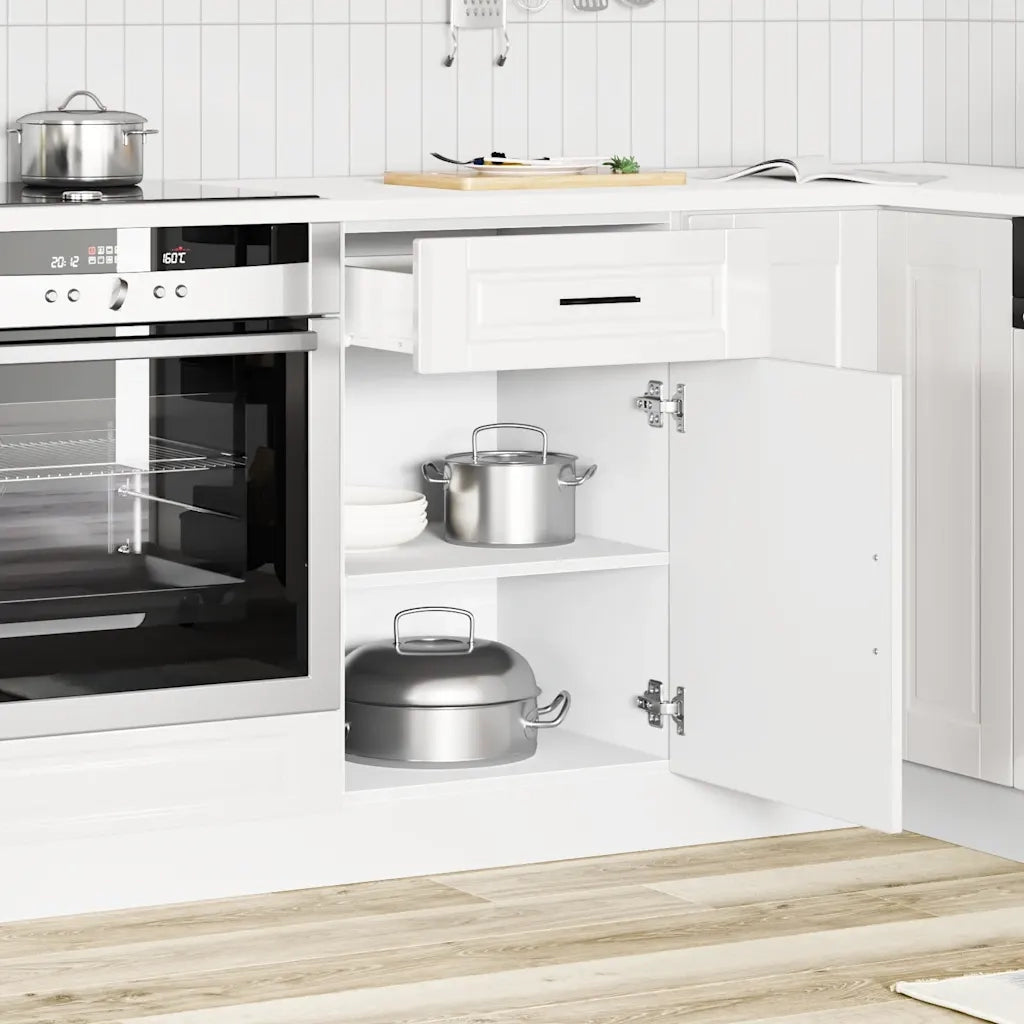 vidaXL Base da Cucina Porto Bianco Lucido in Legno Multistrato