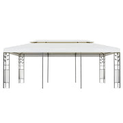 Gazebo con Tetto Doppio Bianco 6x3 m in Acciaio 362376