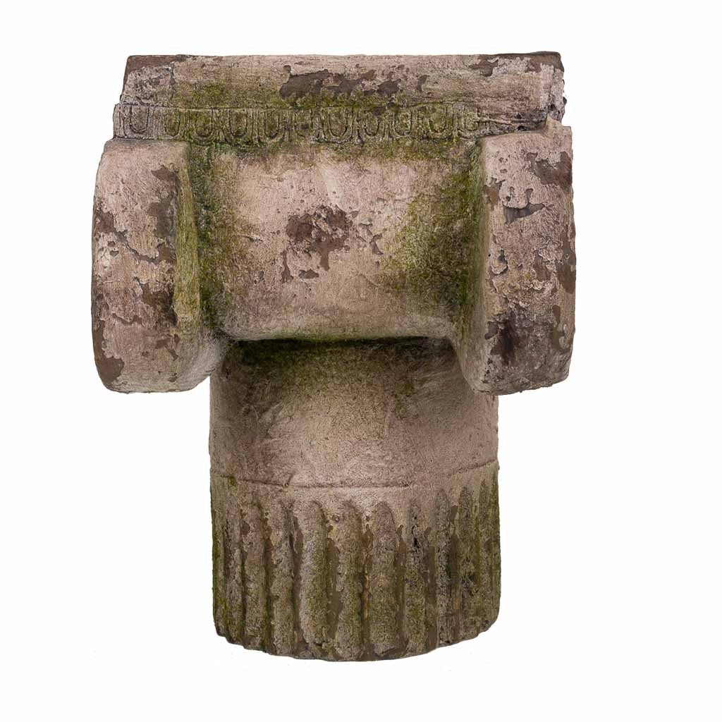 Colonna decorativa in magnesio color pietra, 26x18x23,5h cm