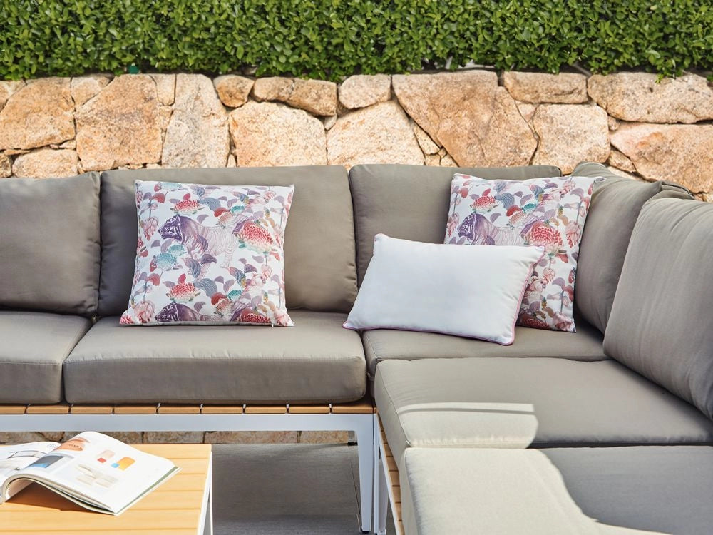 Set di 3 cuscini da esterno in poliestere multicolore Accessorio da giardino