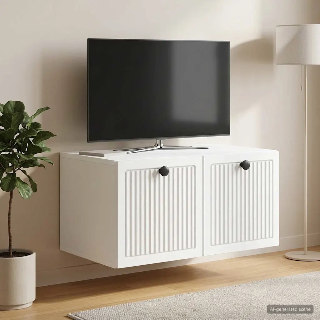 Mobile Porta TV da Muro Bianco 59,5 x 41 x 30 cm 897995